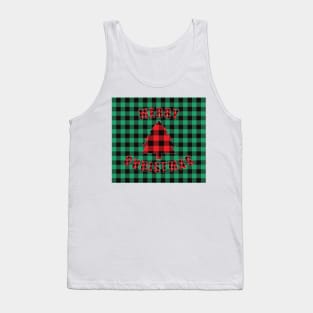 Merry Christmas Buffalo Plaids Christmas Tree Tank Top